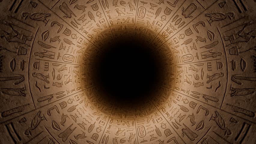 Ancient Egyptian Mystic Tunnel With Hieroglyphs In a Loop
