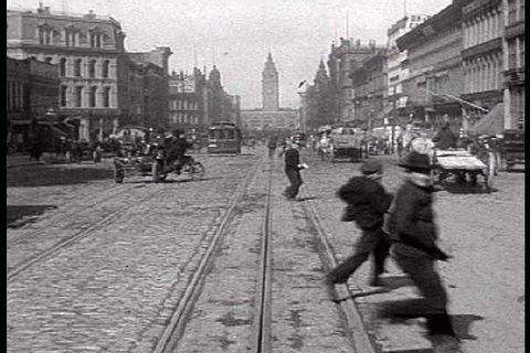 1900s - A trip down Market Street in San Francisco shows a fascinating glimpse of the city before the devastating earthquake of 1906.