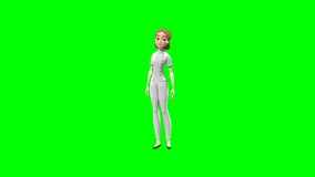 3D green screen beautician character welcoming people with friendly gesture, perfect for intro videos, beauty salon ads, or digital marketing assets, isolated animation for easy editing - Powered by Shutterstock - Get 15% off with code: PIKWIZARD15