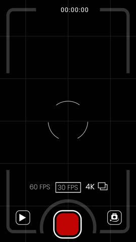 mobile phone Video Recording Interface Overlay with 4k video resolution