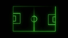 Animation of neon sports stadium on black background with neon lights match football isometric field video animation, Soccer field stadium or football lawn with artificial turf panoramic . - Powered by Shutterstock - Get 15% off with code: PIKWIZARD15
