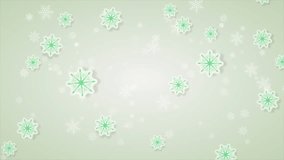 Abstract Christmas winter background with snowflakes and green blue squares. Seamless looping geometric motion design. Video animation Ultra HD 4K 3840x2160 - Powered by Shutterstock - Get 15% off with code: PIKWIZARD15