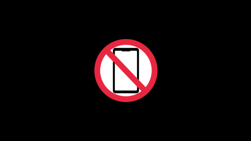 No Cell Phone Icon. Mobile Device Restriction Icon Animation Video - Transparent