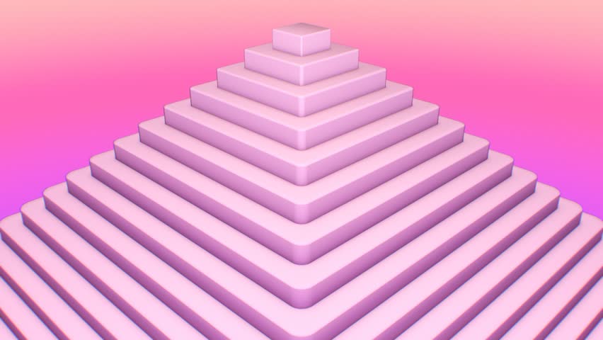 Abstract Old 90s Pink 3D Render Aesthetic Vaporwave Pyramid Expanding - 4K Seamless VJ Loop Motion Background Animation