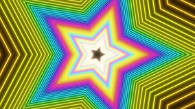 Endless Rainbow Neon Glow Tunnel With Alternating Star Shape Rotation - 4K Seamless VJ Loop Motion Background Animation - Powered by Shutterstock - Get 15% off with code: PIKWIZARD15