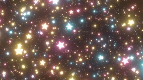 Magical Rain Of Glowing Stars Falling In Celestial Cosmic Night Sky - 4K Seamless VJ Loop Motion Background Animation - Powered by Shutterstock - Get 15% off with code: PIKWIZARD15