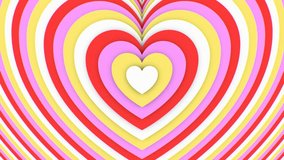 Red Pink Yellow White Colored 3D Paper Layers Of Hearts Shrink Inward - 4K Seamless VJ Loop Motion Background Animation - Powered by Shutterstock - Get 15% off with code: PIKWIZARD15