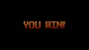 You win 8bit text animation on black background. Suitable for retro and arcade game. 4k video. - Powered by Shutterstock - Get 15% off with code: PIKWIZARD15