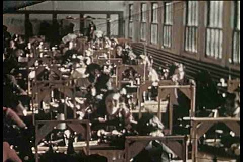 1940s - Women are trained in war production and to work in factories during World War Two.