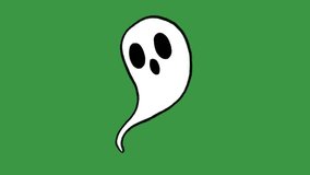 Spooky Flying Ghost Hand-Drawn Animation on Green Screen Simple Doodle Ghost - Powered by Shutterstock - Get 15% off with code: PIKWIZARD15