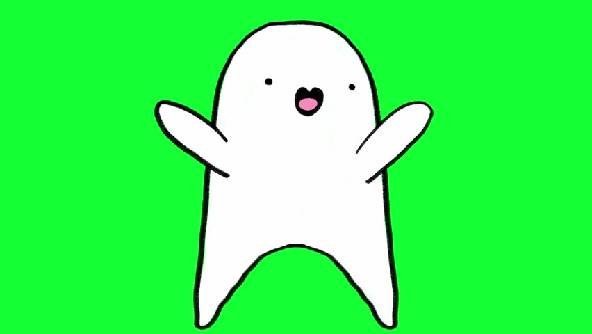 Happy Cute Ghost Hand-Drawn Doodle Animation on Green Screen - Powered by Shutterstock - Get 15% off with code: PIKWIZARD15