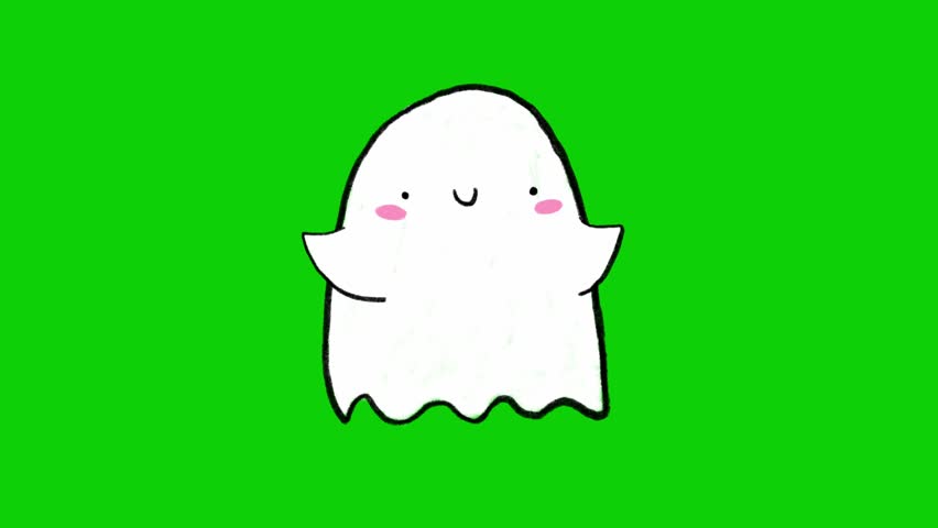 Happy Cute Ghost Hand-Drawn Doodle Animation on Green Screen - Powered by Shutterstock - Get 15% off with code: PIKWIZARD15