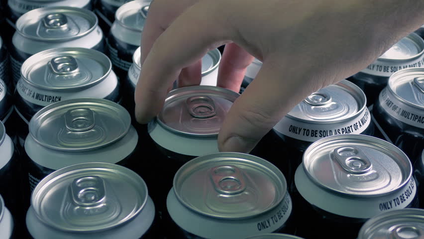 Drink Can Is Picked Up Generic Beer Or Soda