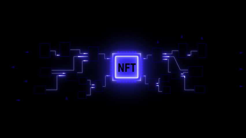NFT Blockchain Technology Digital Art Cryptocurrency Network Animation Futuristic Neon Glow. Futuristic NFT And Blockchain Animation Featuring Neon Glow And Secure Crypto Transactions. - Powered by Shutterstock - Get 15% off with code: PIKWIZARD15