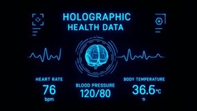 Futuristic holographic HUD displaying human health data, biometrics, and analytics, symbolizing advanced digital healthcare, diagnostics, and medical innovation. - Powered by Shutterstock - Get 15% off with code: PIKWIZARD15
