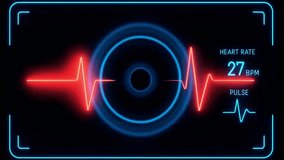 Futuristic heart rate HUD showing pulse monitoring at 72 BPM, symbolizing advanced healthcare technology, biometric tracking, and real-time digital diagnostics. - Powered by Shutterstock - Get 15% off with code: PIKWIZARD15