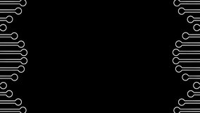 Animated DNA Strand frame on black background, double helix spiral nucleotide chain, genetic biotechnology, genome molecule border, empty medical science technology research backdrop with copy space - Powered by Shutterstock - Get 15% off with code: PIKWIZARD15