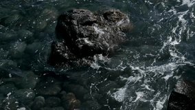 Rock ocean waves Ocean waves crashing intensely over rocky shoreline. Vertical video - Powered by Shutterstock - Get 15% off with code: PIKWIZARD15