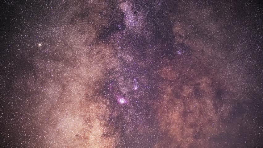 Close-up Milky Way galaxy, starry sky  timelapse . Deep space background. 