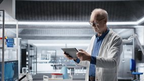 Portrait of professional scientist analyzing samples in modern laboratory, medical discovery process involves biotechnology research and molecular science. Healthcare data innovation. Camera B. - Powered by Shutterstock - Get 15% off with code: PIKWIZARD15