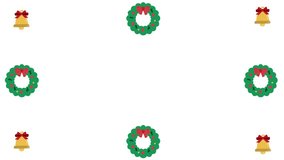 Animated Christmas frame featuring festive bells and a decorative wreath border, perfect for holiday greetings, invitations, seasonal cards, and winter celebrations. - Powered by Shutterstock - Get 15% off with code: PIKWIZARD15