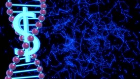 Financial dna concept with a rotating double helix made of dollar signs and a digital plexus - Powered by Shutterstock - Get 15% off with code: PIKWIZARD15