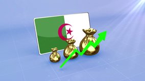 Algeria Reserves Growth with Rising Green Arrow Economic Data Graph Infographic  - Powered by Shutterstock - Get 15% off with code: PIKWIZARD15