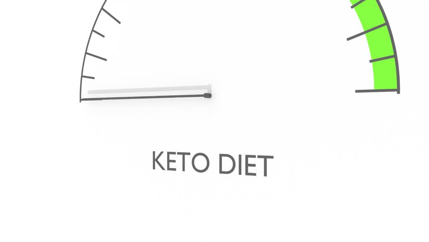 Influence of keto diet on weight loss. Scales of cause and effect. Instrument scale with arrow. Colorful infographic gauge element. 3D render.