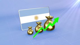 Argentina Reserves Growth with Rising Green Arrow Economic Data Graph Infographic  - Powered by Shutterstock - Get 15% off with code: PIKWIZARD15