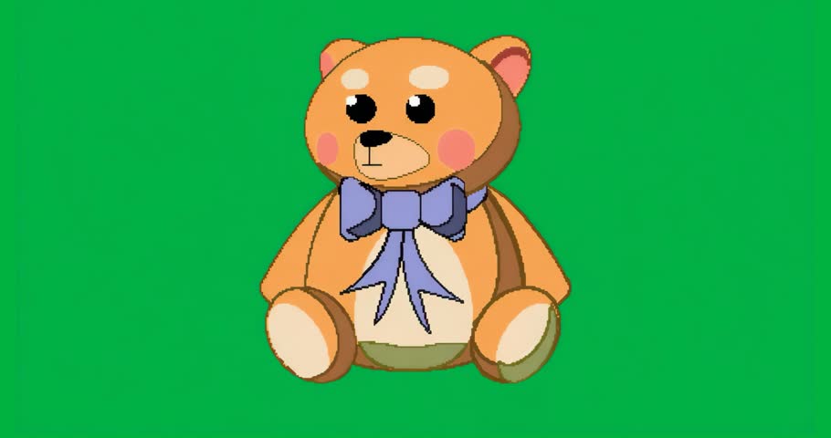 On loading, cartoon teddy bear sitting centered on transparent blue backdrop, showing plush details. Plush, adorable, minimalist, character, toy, design, comforting