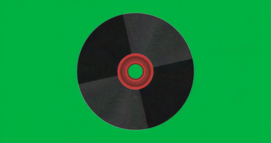 On start vinyl spinning while glowing ring pulses and transparent grunge backdrop forms contrast. Retro, abstract, motion, dynamic, textured, vibrant, technology