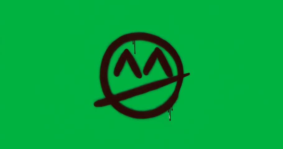 Looping graffiti-style emblem staying static in blue circle on transparent canvas showcasing design. Urban, graphic, modern, emblem, streetart, vibrant, abstract