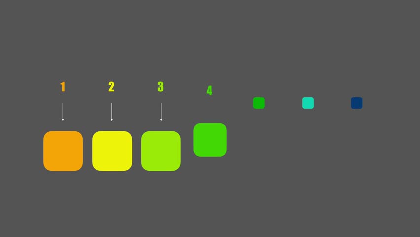 animated video of 6 and 7 steps  business infographics multicolor  rectangle shape  for workflow, presentation, 4k animation