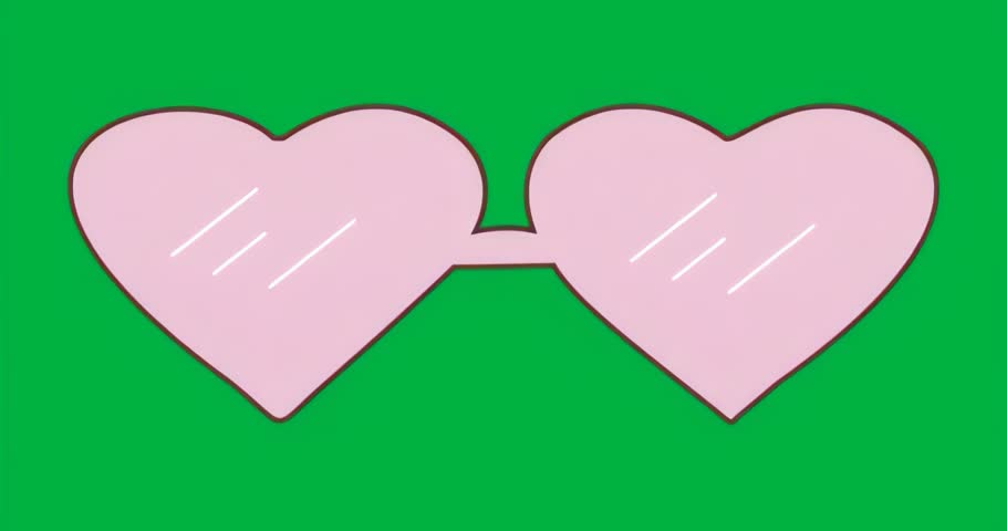 Electric-blue glow initiating pulsing halo around stylized pink heart lenses showing neon breathing. Glow, futuristic, neon, abstract, accessories, romantic, vibrant