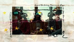 Individuals wearing advanced virtual reality headsets are immersed in a dynamic, artistic digital realm. This captivating video highlights shared experiences in the metaverse, enhanced with creative g - Powered by Shutterstock - Get 15% off with code: PIKWIZARD15