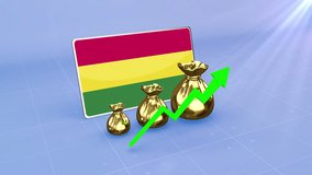 Bolivia Reserves Growth with Rising Green Arrow Economic Data Graph Infographic  - Powered by Shutterstock - Get 15% off with code: PIKWIZARD15