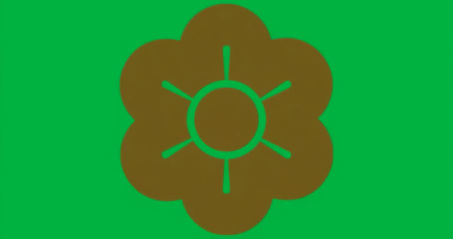 Marketers adding geometric flower icon to branding on transparent background, showing radial bars. Logo, icon, graphic, minimalist, branding, vector, illustration