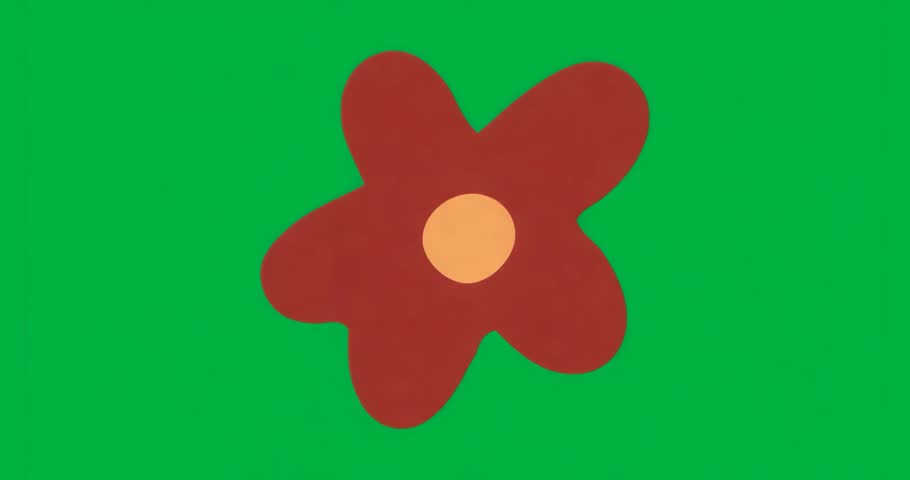 Red flower entering, pulsing, flickering neon-blue aura showing bloom effect on transparent void. Abstract, floral, glow, pulsating, digital, vibrant, illustration