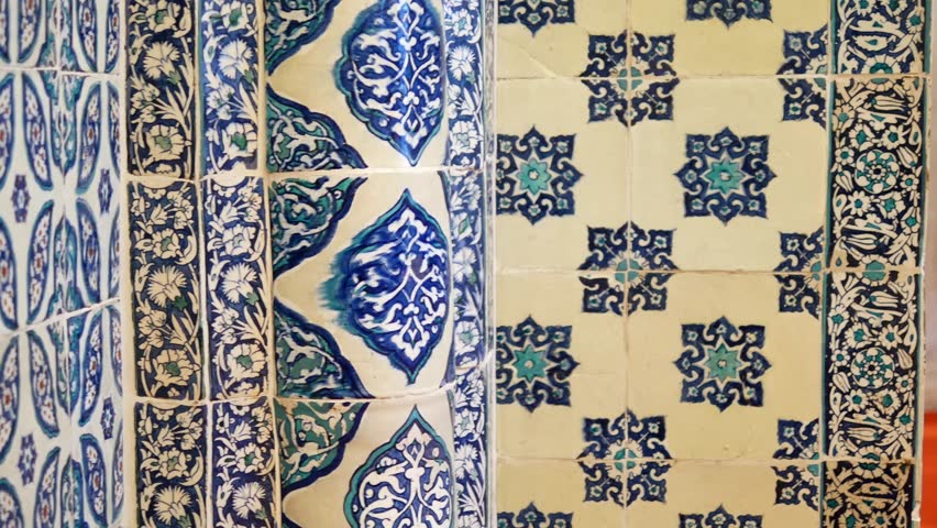 Beautiful patterned tiles in a historic building in Istanbul