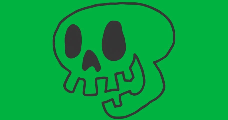 Stylized skull outline floating on transparent background, supporting Halloween graphic design. Minimalist, gothic, monochrome, tattoo, halloween, illustration, spooky