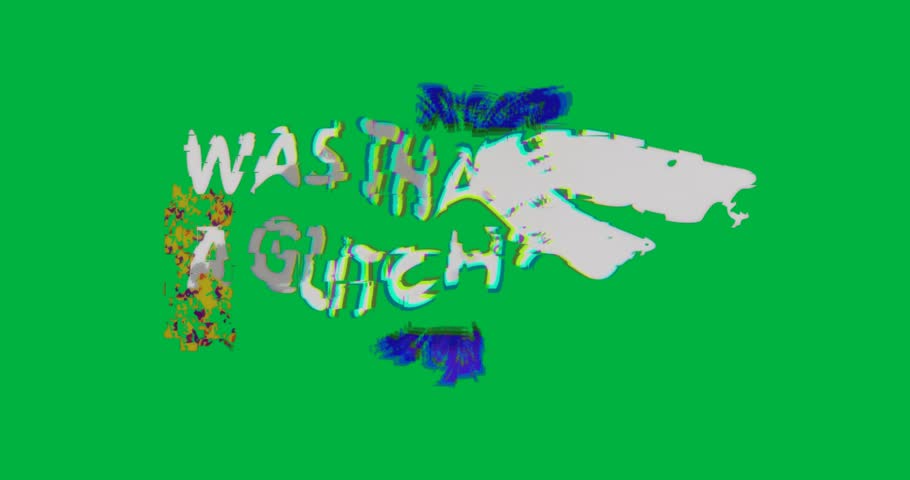 Tech typography graphic displaying glitch-themed text on transparent canvas, adding RGB distortion. Abstract, digital, vaporwave, futuristic, vibrant, cyberpunk, experimental