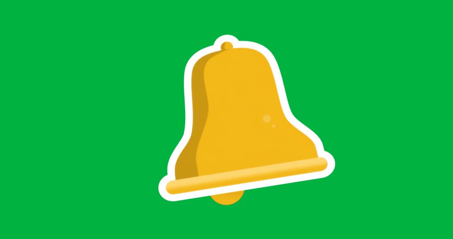 Notification bell icon sitting on transparent background, with white outline creating tech alert. Symbols, icons, digital interface, user interface, minimalist, vibrant, communication