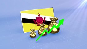Brunei Reserves Growth with Rising Green Arrow Economic Data Graph Infographic  - Powered by Shutterstock - Get 15% off with code: PIKWIZARD15