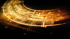 Futuristic digital interface with dynamic matrix motion, abstract data flow, high-tech circular HUD elements, cyber technology background animation - Powered by Shutterstock - Get 15% off with code: PIKWIZARD15