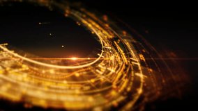 Futuristic digital interface with dynamic matrix motion, abstract data flow, high-tech circular HUD elements, cyber technology background animation - Powered by Shutterstock - Get 15% off with code: PIKWIZARD15