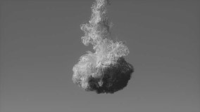 Dense cloud of white particles explodes upwards in smoky plumes, floating and dispersing gracefully. 3D render motion. - Powered by Shutterstock - Get 15% off with code: PIKWIZARD15