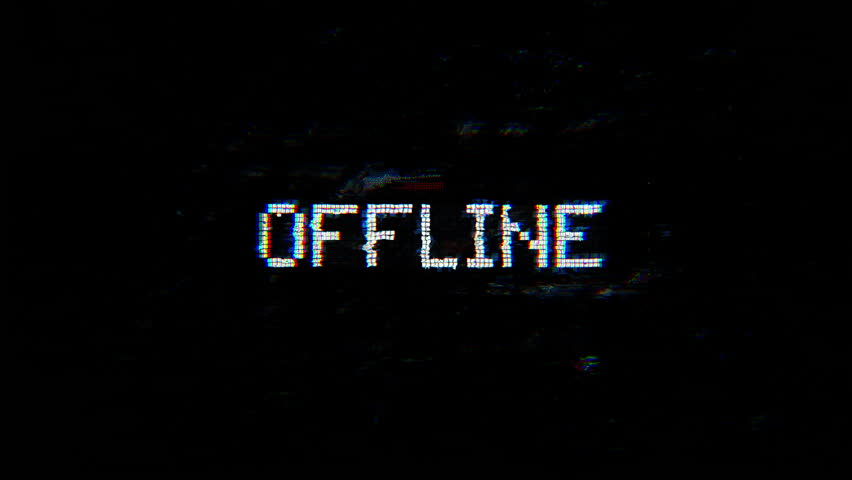Offline error with glitch effect. Seamless loop animation