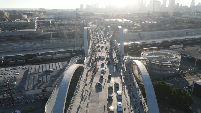 Aerial View of Bridge in Los Angeles California