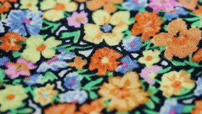 Colorful fabric texture. Floral print. Design for fashion, fabric, textile. Concept of backgrounds and texture. High quality 4k footage - Powered by Shutterstock - Get 15% off with code: PIKWIZARD15