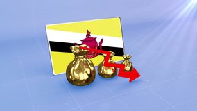 Brunei Reserves Decline with Red Arrow Economic Crisis Data Graph Infographic - Powered by Shutterstock - Get 15% off with code: PIKWIZARD15